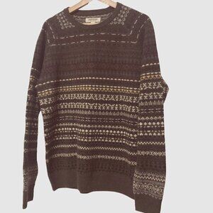 Goodthreads Fair Isle Sweater 100%  Lamb's Wool Men's M Pullover Crew Neck NWT